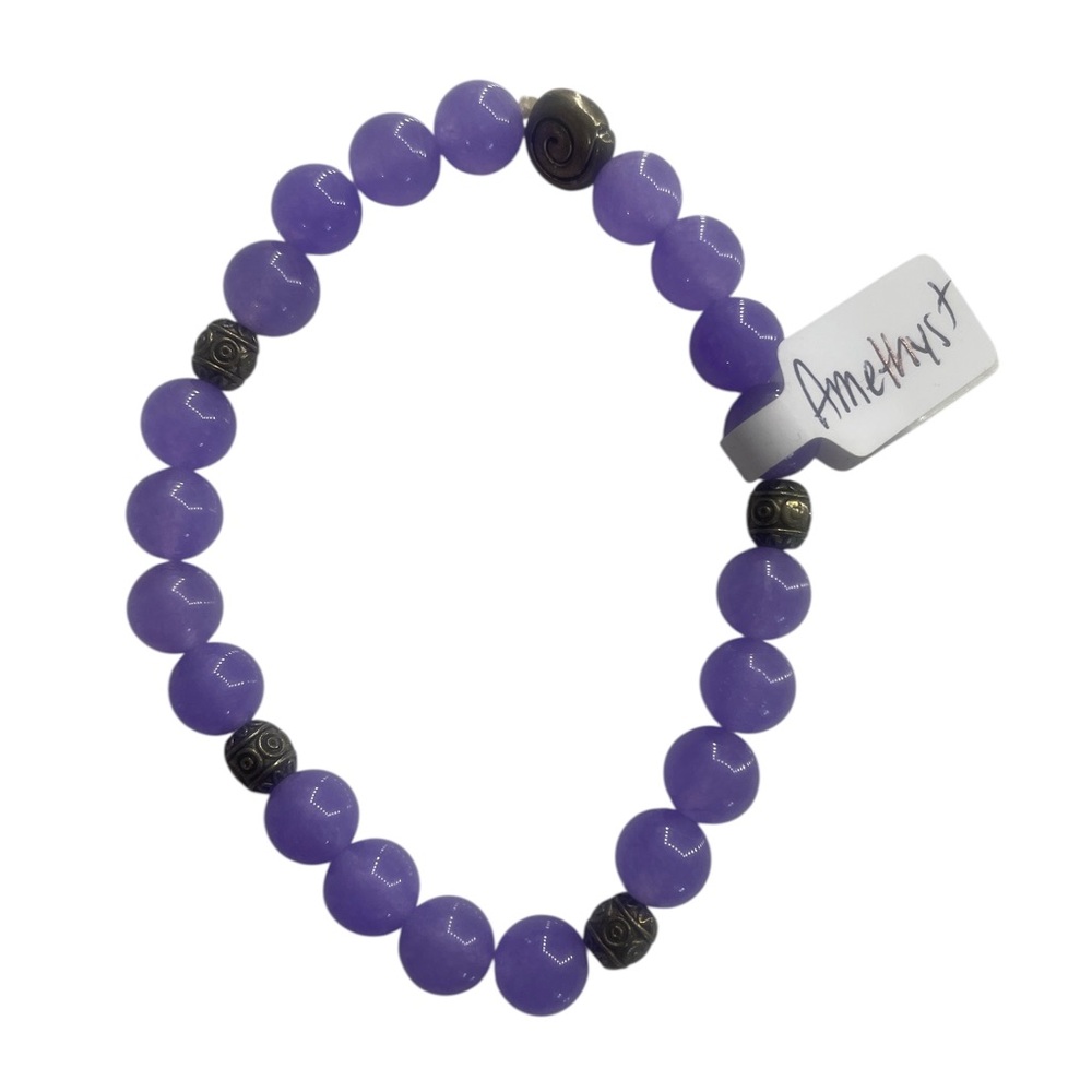 Amethyst, Lilac, purple gemstone bracelet - Picture 3 of 7